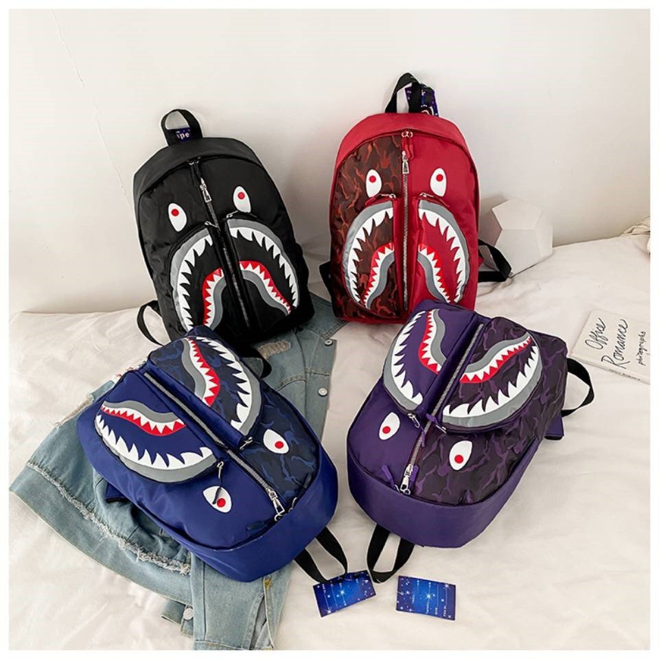 King Mcgreen Star Boy And Girls Teen College Student Backpack Laptop Travel Bags Ape Bapees Shark