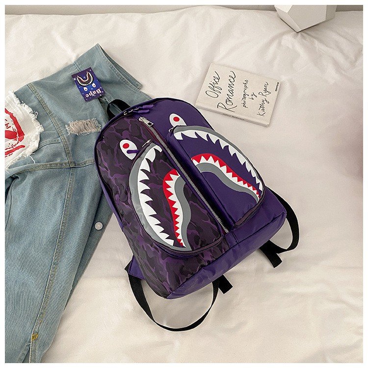 King Mcgreen Star Boy And Girls Teen College Student Backpack Laptop Travel Bags Ape Bapees Shark