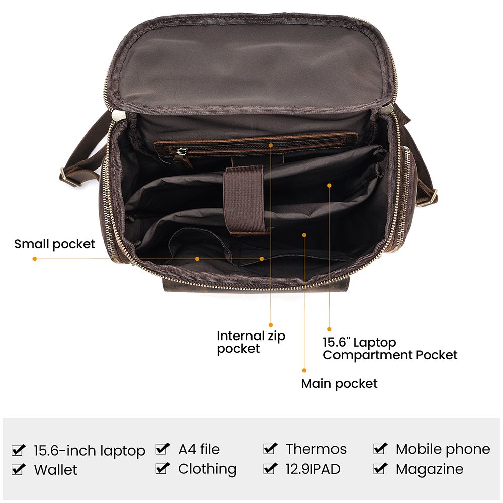 Custom Logo Full Grain Cowhide Leather Laptop Back Pack Bag Travel Vintage Genuine Real Leather Backpack Men