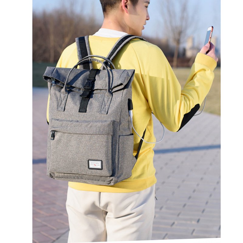 Hot Sale Large Capacity USB Charge Laptop Backpack Waterproof Canvas Girls and Women's School Bags Unisex Zipper Closure