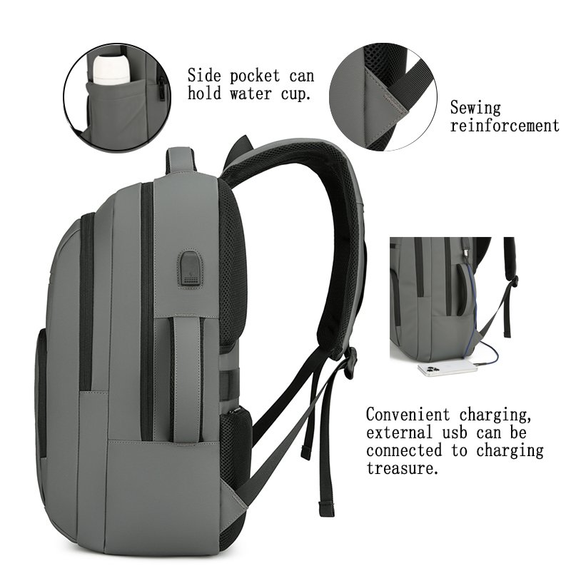 Custom waterproof travel men's backpacks anti-theft school laptop backpack with USB business bags with logo