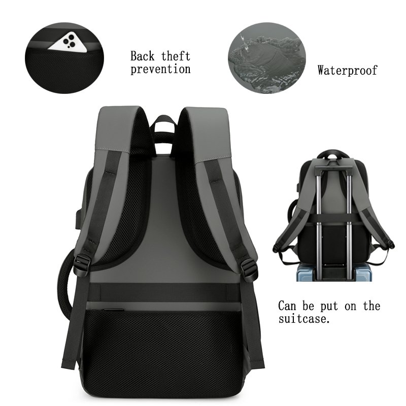 Custom waterproof travel men's backpacks anti-theft school laptop backpack with USB business bags with logo