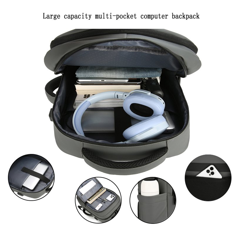 Custom waterproof travel men's backpacks anti-theft school laptop backpack with USB business bags with logo