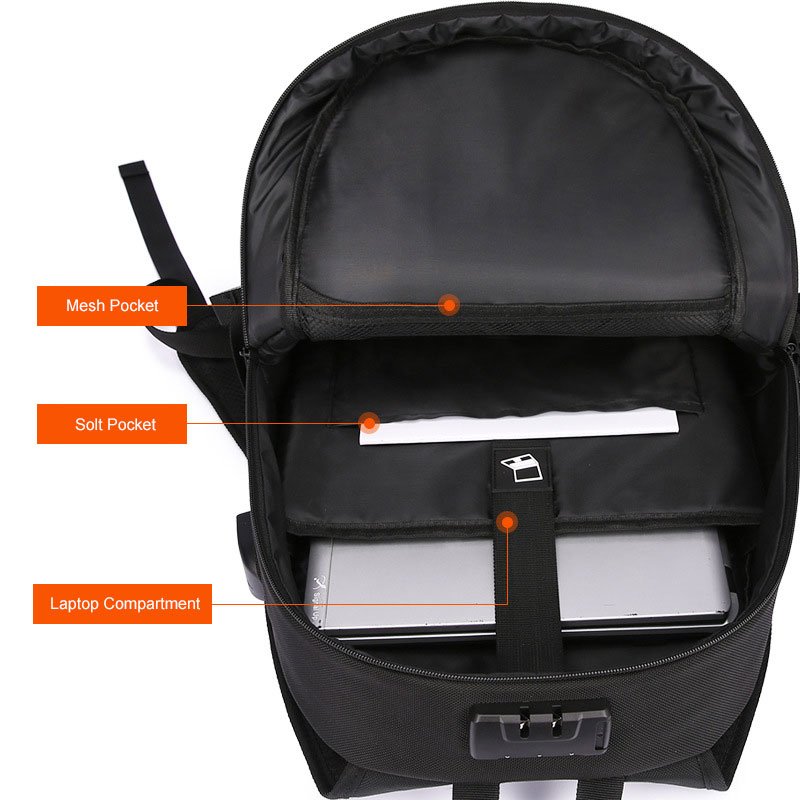 Anti-Theft Business Laptop Backpack Waterproof Travel Backpack with USB charging port for men