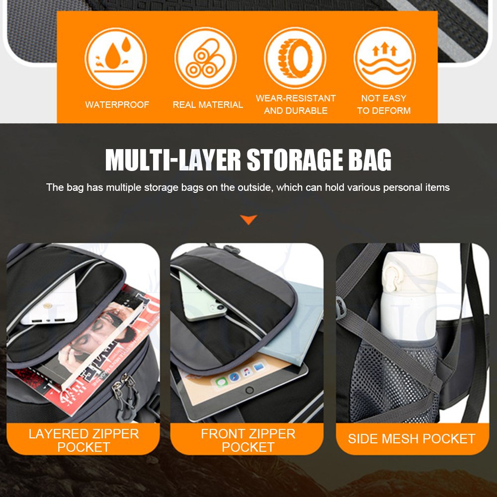 Hiking Backpack 50L Mountaineering Backpack With Rain Cover Travel Camping Backpack Suitable For Skiing Outdoor Sport