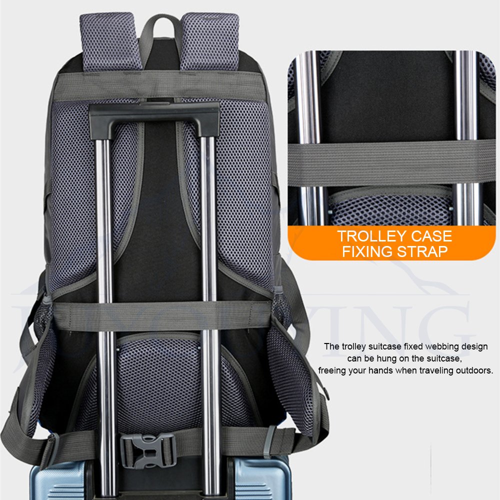 Hiking Backpack 50L Mountaineering Backpack With Rain Cover Travel Camping Backpack Suitable For Skiing Outdoor Sport