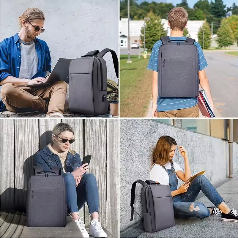 17 Inch Water-Repellent Travel Laptop Backpack, Business Anti Theft Slim Sturdy College Laptops Backpack With USB Charging Port