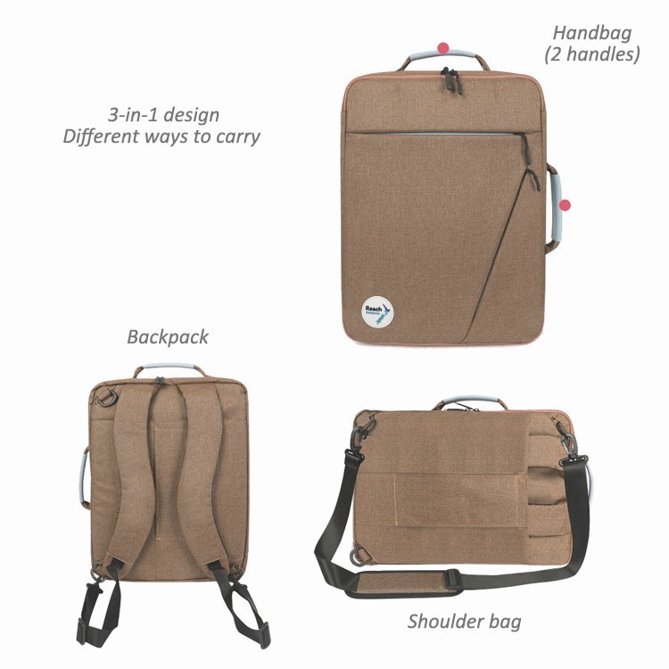 17 Inch Convertible Duffel Backpack Functional 3-Way Carry Waterproof Laptop Backpack with Zipper Closure