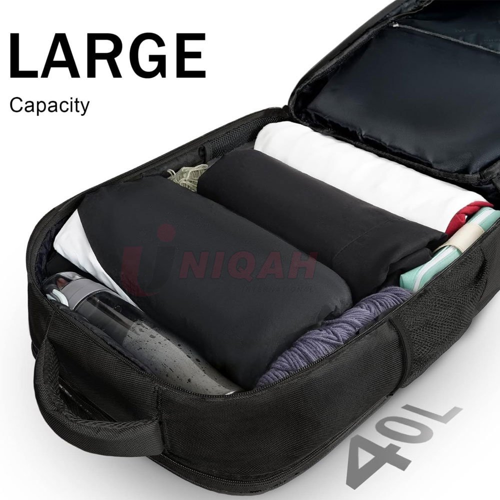 Carry on Backpack, 40L Flight Approved Large Travel Laptop Backpack with USB Charge Port, 17 Inch Water Resistant