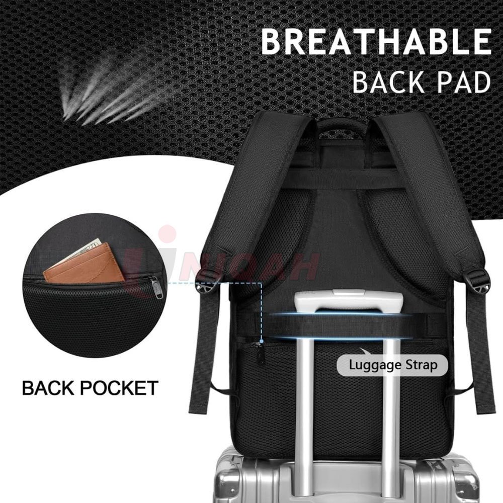 Carry on Backpack, 40L Flight Approved Large Travel Laptop Backpack with USB Charge Port, 17 Inch Water Resistant