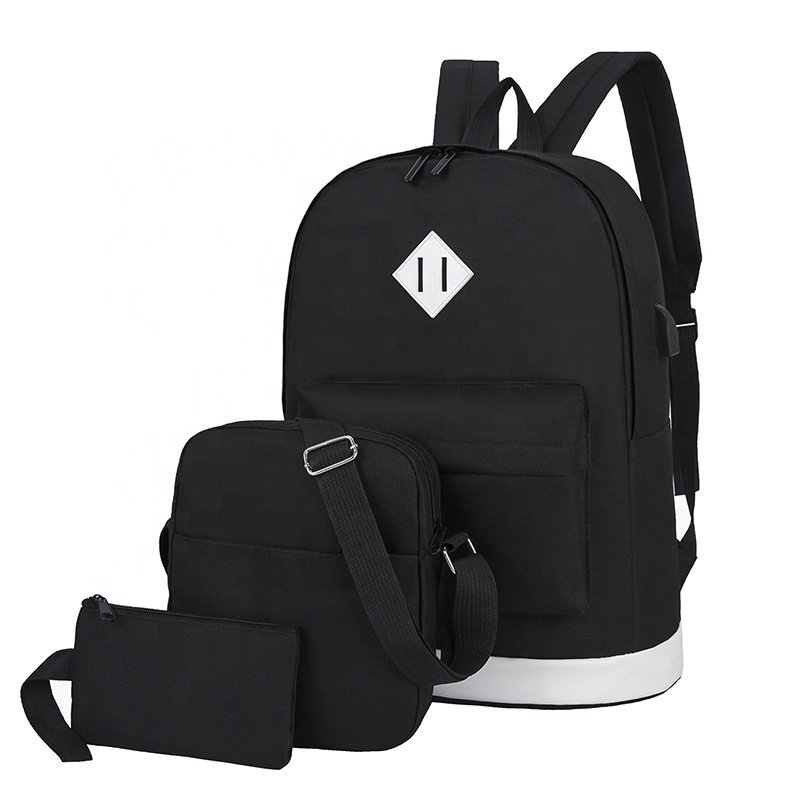 Custom Logo Travel Trendy Bagpack USB Laptop Backpack Set for Women Girls Middle College School Bags