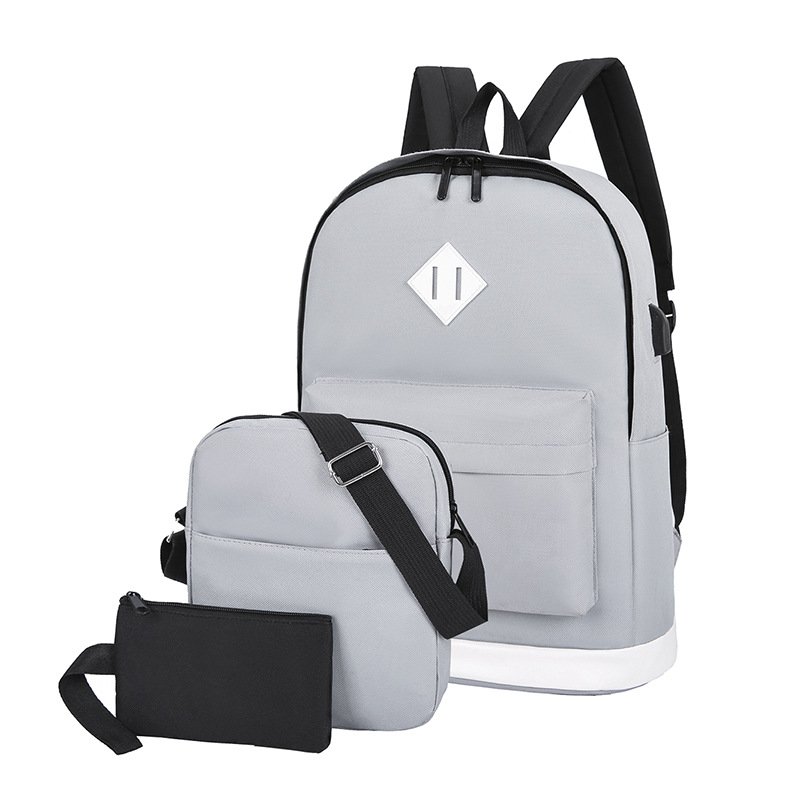 Custom Logo Travel Trendy Bagpack USB Laptop Backpack Set for Women Girls Middle College School Bags