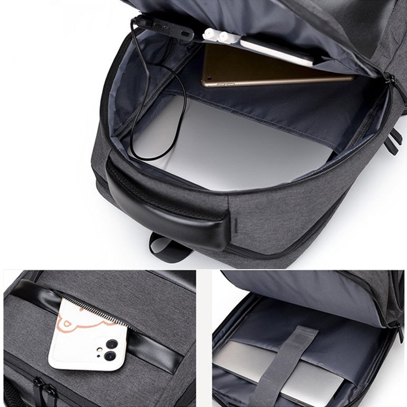 Custom Logo Computer Backpack Man Large Capacity Oxford Fabric Waterproof Business Travel Laptop Backpack With USB Charging