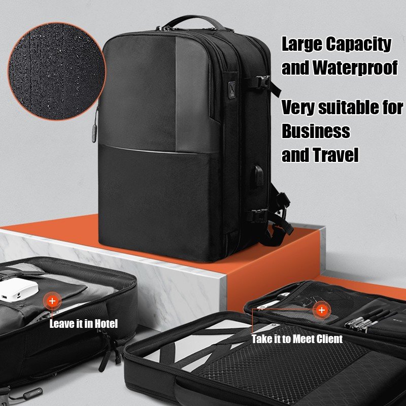 Custom 17 Inch Laptop Backpack Detachable 2-in-1 Waterproof Linen Lined Mochila Softback Strap Carrying System Men Hiking Travel