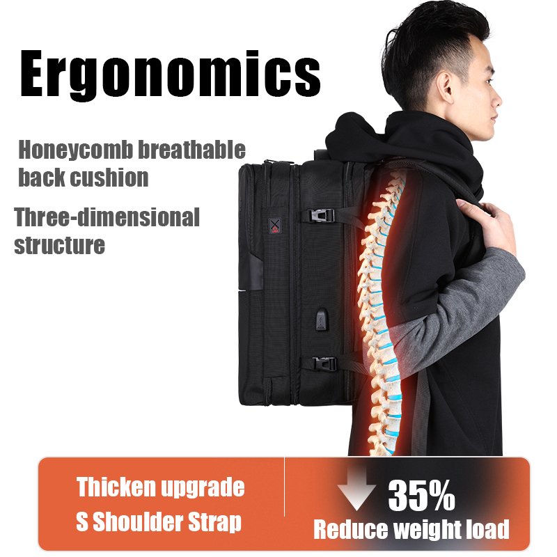 Custom 17 Inch Laptop Backpack Detachable 2-in-1 Waterproof Linen Lined Mochila Softback Strap Carrying System Men Hiking Travel