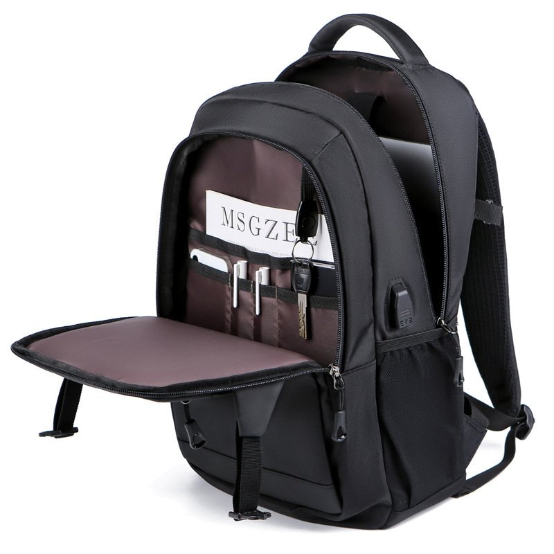 15.6 Inch Custom Logo Waterproof Oxford Pu Material Business Men Day Pack Bag Travel Laptop Backpacks