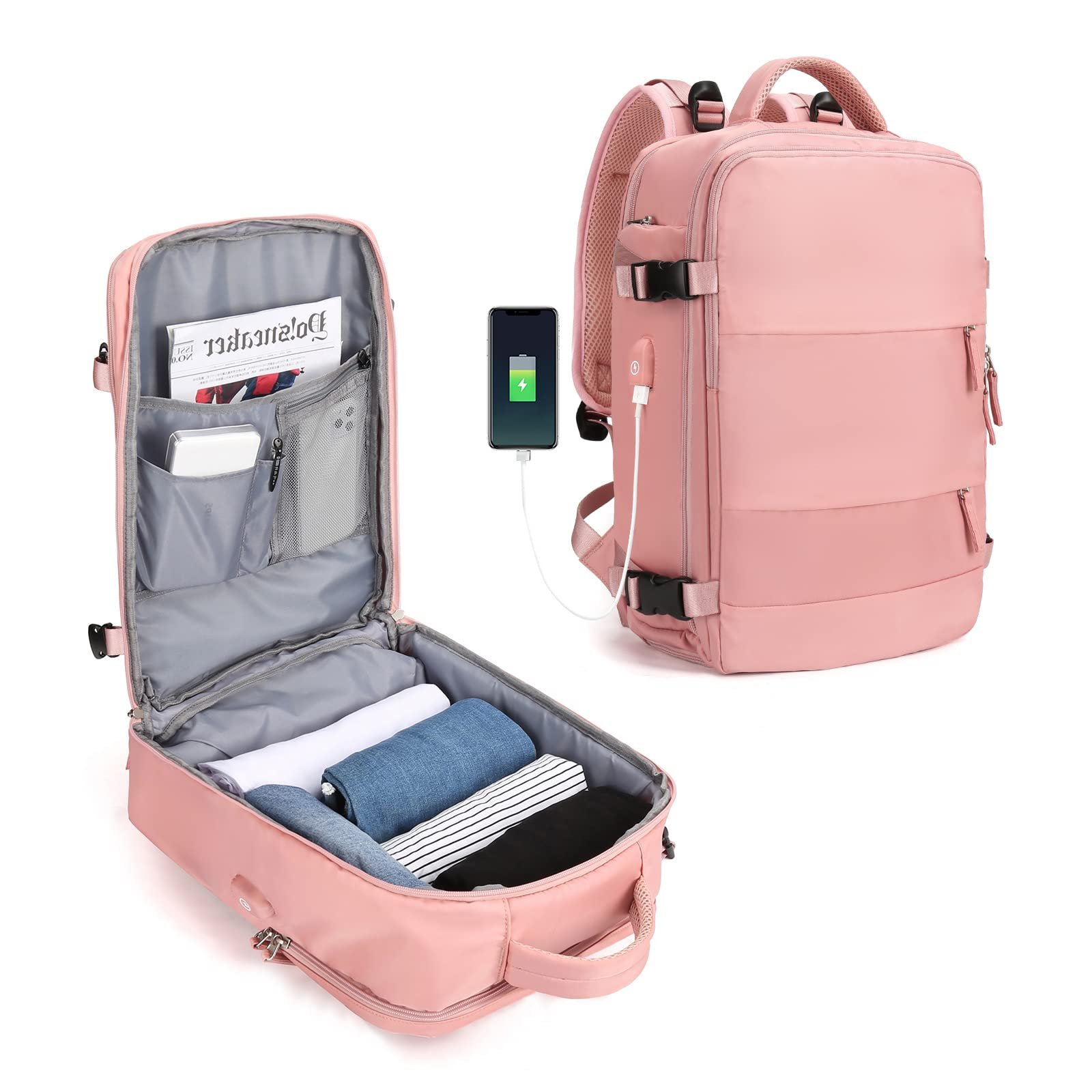 Large-Capacity Outdoor Leisure Travel Zipper Backpack Foldable Multifunction Strong Laptop Backpack