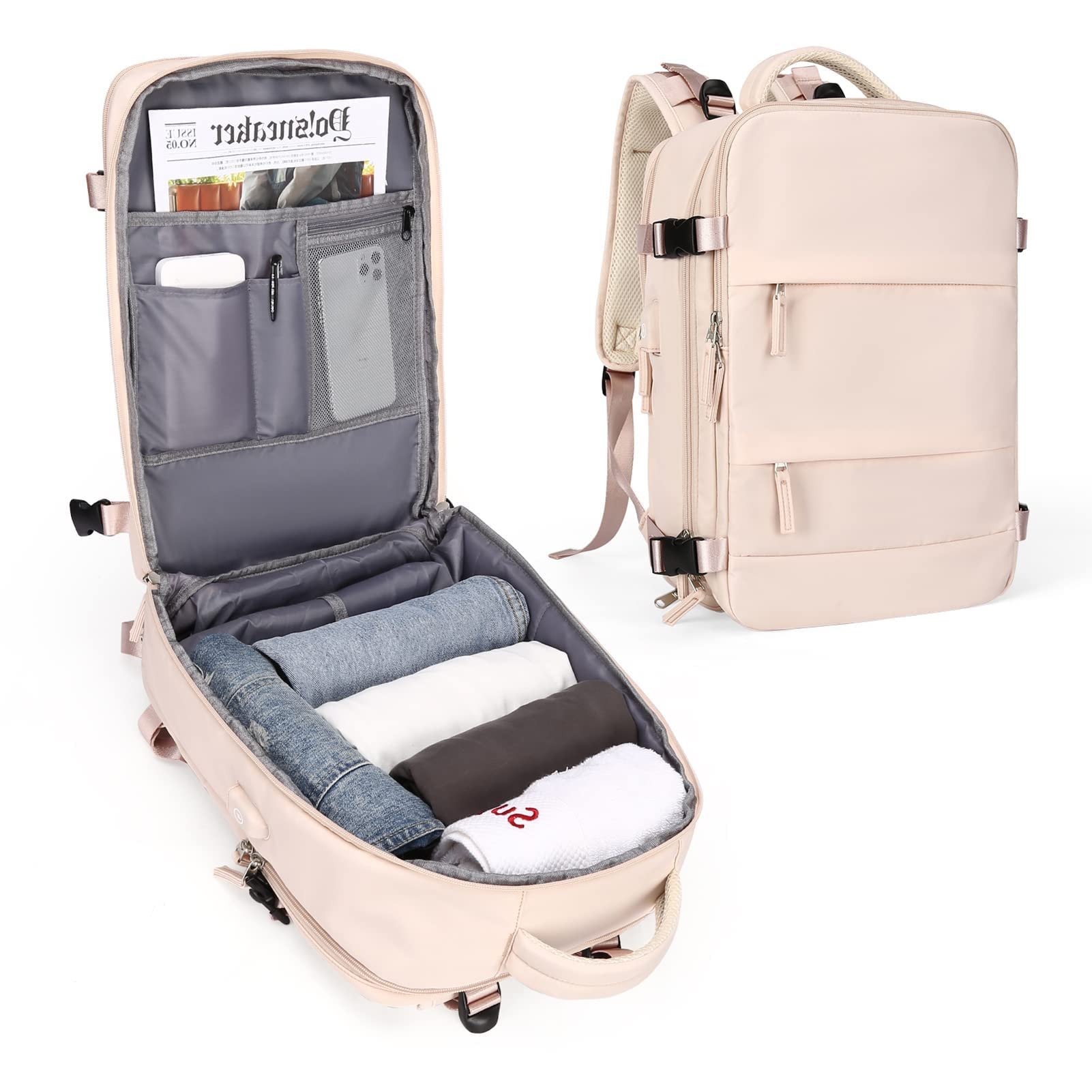 Large-Capacity Outdoor Leisure Travel Zipper Backpack Foldable Multifunction Strong Laptop Backpack