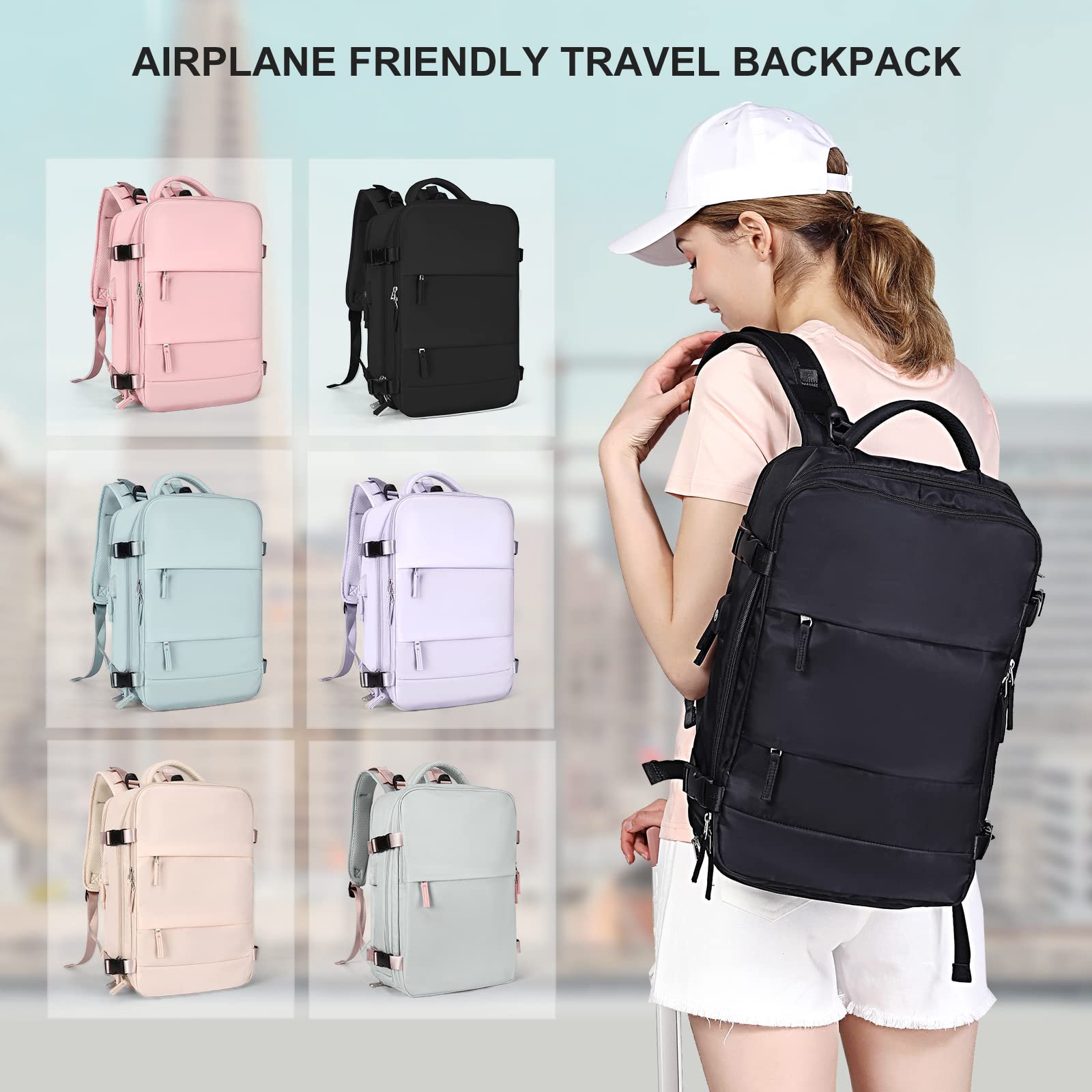 Large-Capacity Outdoor Leisure Travel Zipper Backpack Foldable Multifunction Strong Laptop Backpack