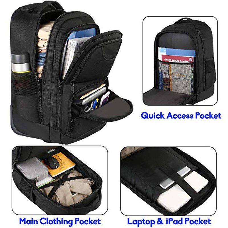 Luggage Business Backpack with Wheels Travel-Friendly Rolling Laptop Backpack for Men Women