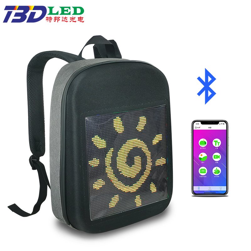 LED Backpack Programmable Advertising LED Display Screen Outdoor Sports Hip Hop Travel Custom Writing DIY Message LED Backpack