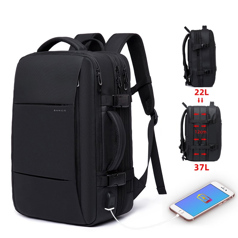 Promotional Custom Logo Nylon Oxford Gym Travel Bag Hand Luggage Laptop Backpack For Men With USB
