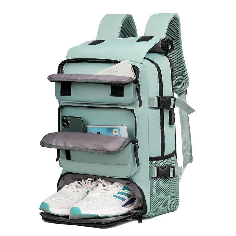 Wholesale Business Fashionable Water-Resistant Polyester Laptop Backpack Casual Travel Tote Custom Zipper USB Charging Features