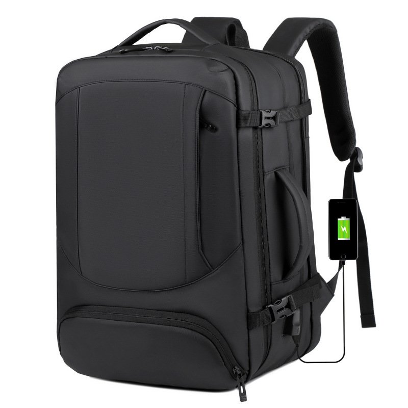 Customizable logo wholesale men's backpack large capacity black gray fashion waterproof business notebook backpack