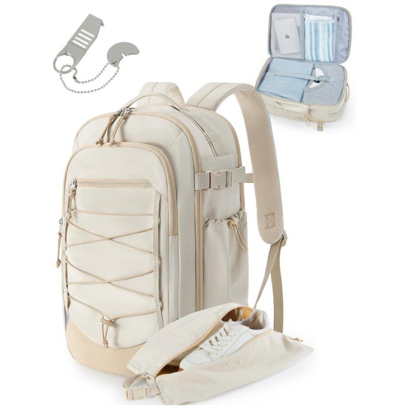 17 Inch Large Carry On Flight Approved Anti-theft 30L Water Resistant Casual Daypack, Travel Laptop Backpack With Shoe