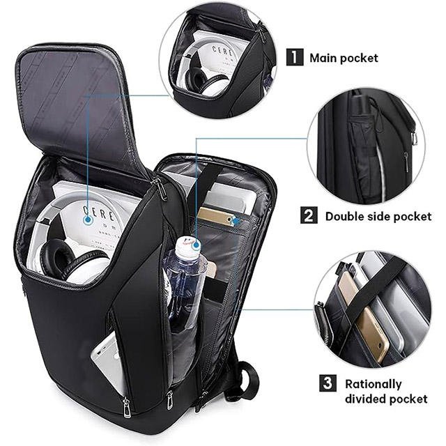Custom BSCI 15.6-Inch Man Laptop Backpack New Waterproof USB Business Bag for Travel Outdoor Leisure