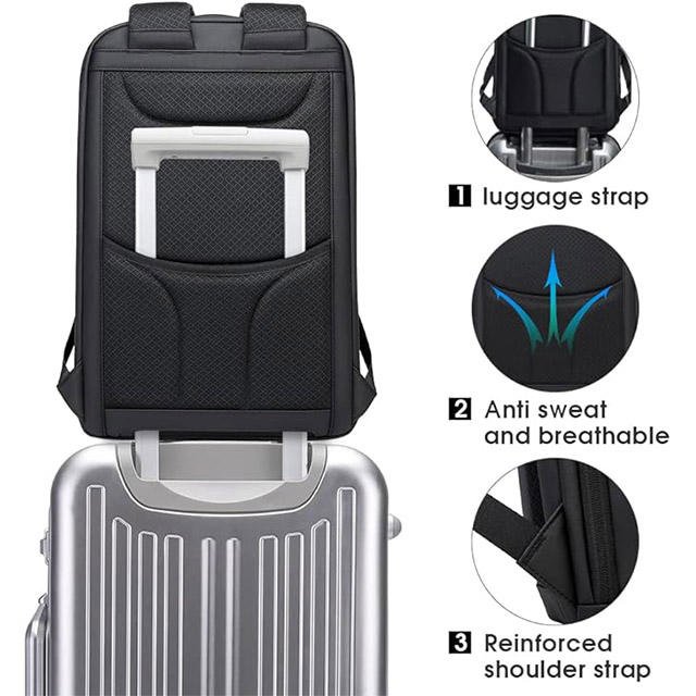 Custom BSCI 15.6-Inch Man Laptop Backpack New Waterproof USB Business Bag for Travel Outdoor Leisure
