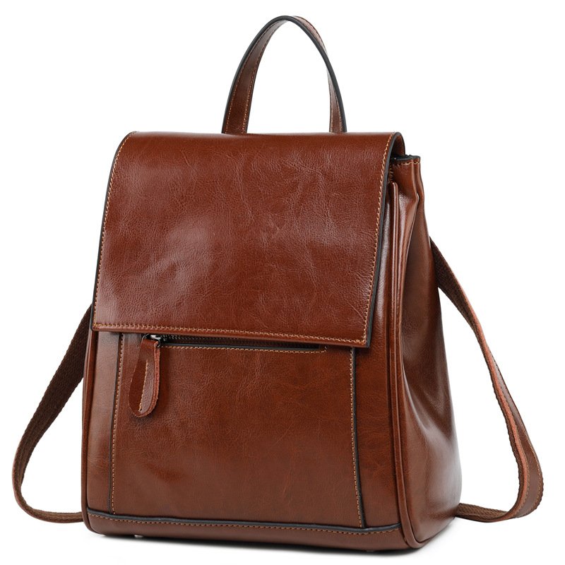 Hot Sale Leather Travel Vintage Pack Trendy Custom Men Leather Backpack Bags Fashion Luxury Waterproof College Women's Backpack