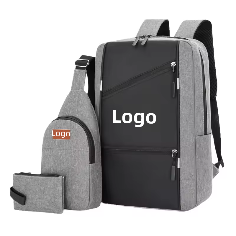 Low Moq Polyester Laptop Backpacks School Bags Customized Anti Theft Business Laptop Bags With USB Port Travel Bags for Men