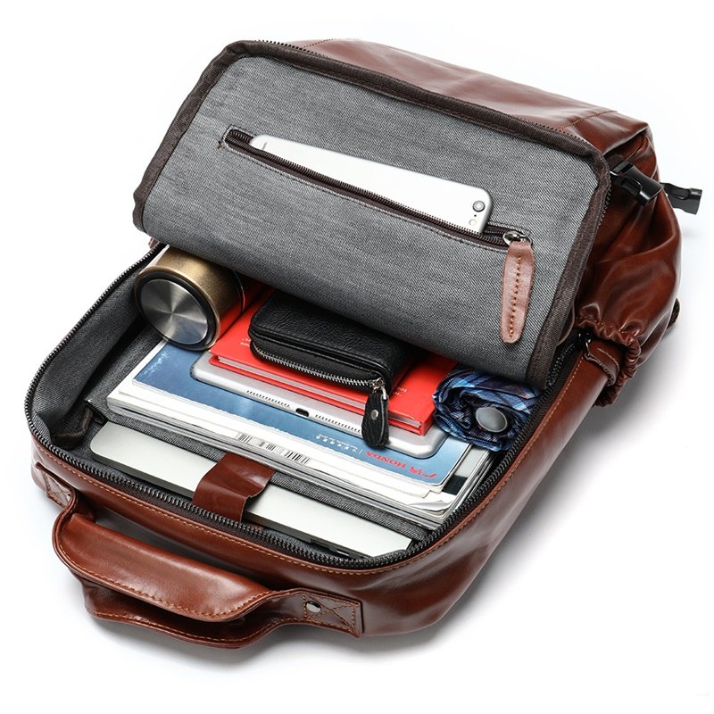 MARRANT Design Genuine Leather Men Travel Laptop Backpack Waterproof School Bags Backpack Leather Backpack for Men