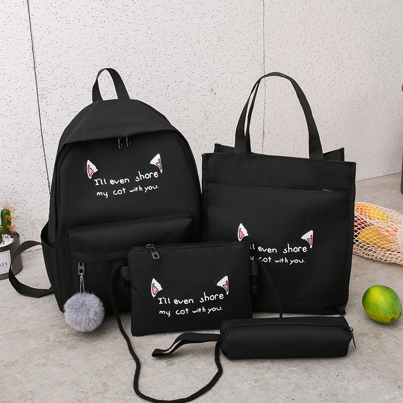 OEM Customizable 4 pcs New Cartoon Cute Water Resistant Teenager Children Laptop School Backpack Bag