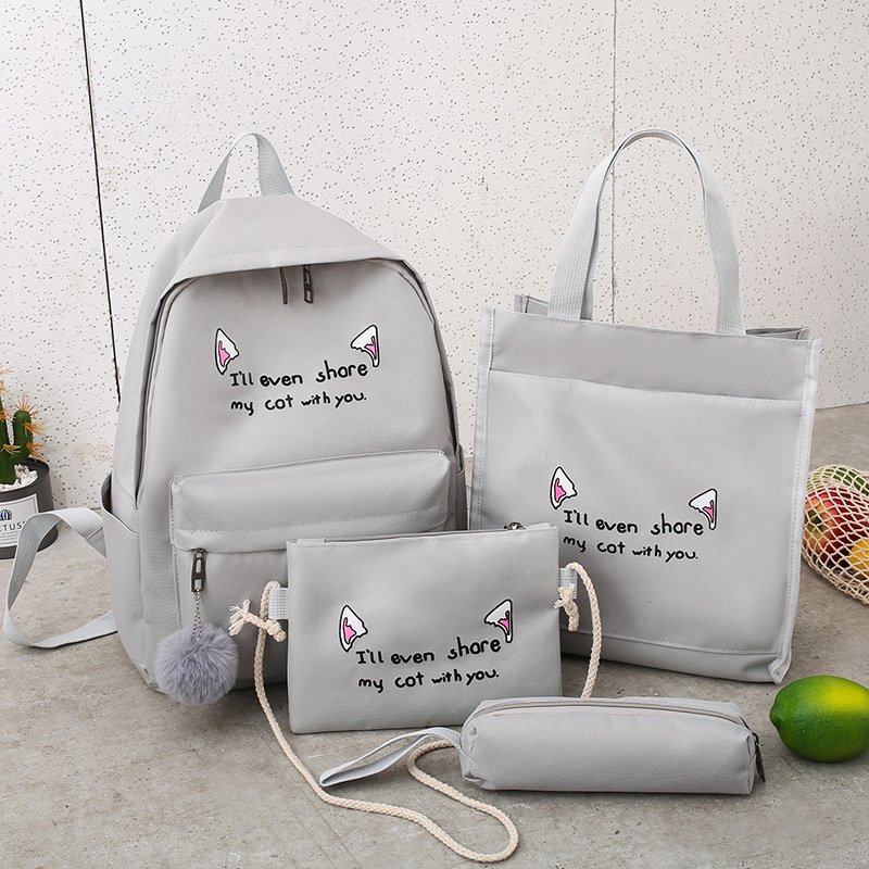 OEM Customizable 4 pcs New Cartoon Cute Water Resistant Teenager Children Laptop School Backpack Bag