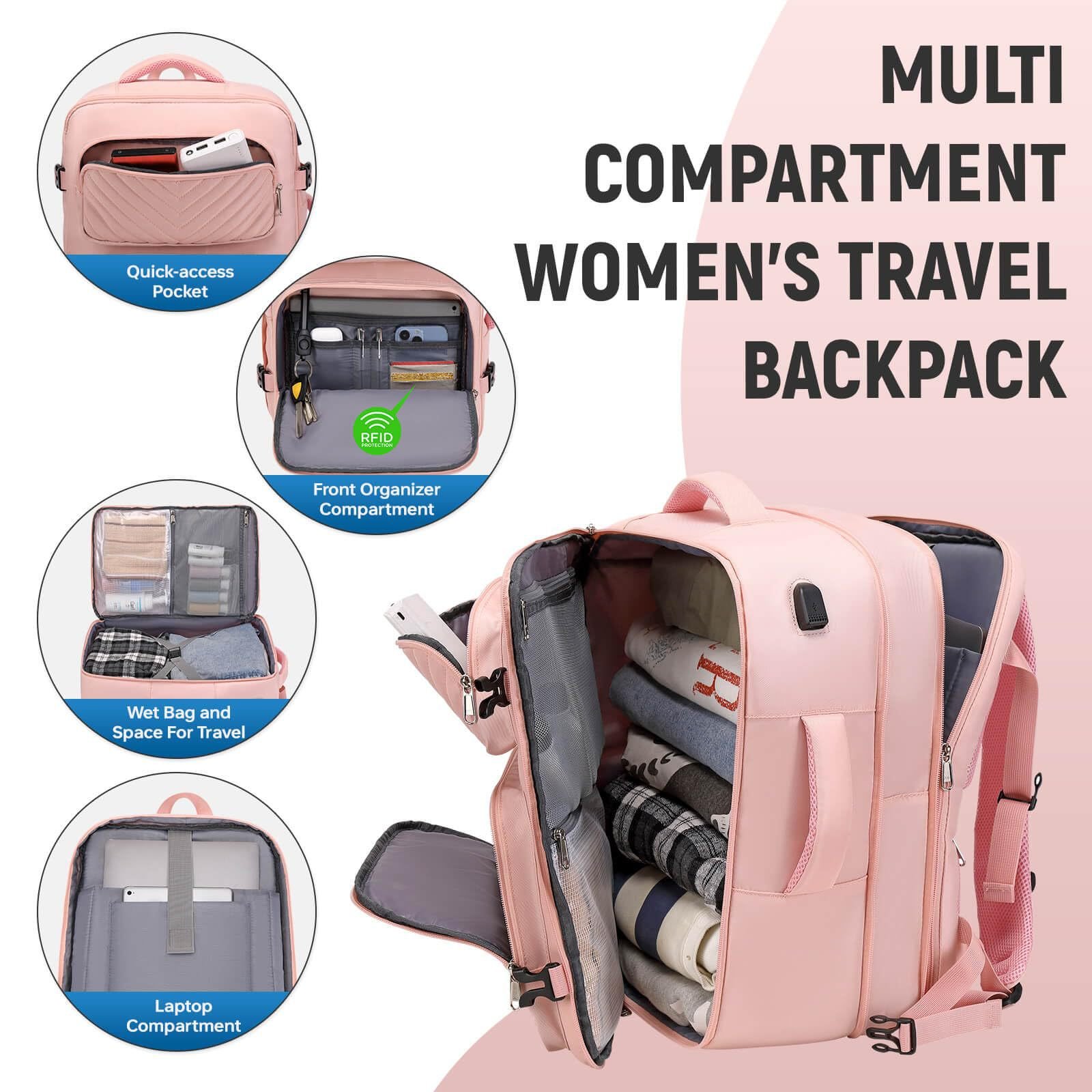 Custom Stylish Flight Extra Large Travel Luggage Backpack With Toiletry Bag Carry On Bag Fits 17.3 Inch Laptop Backpack