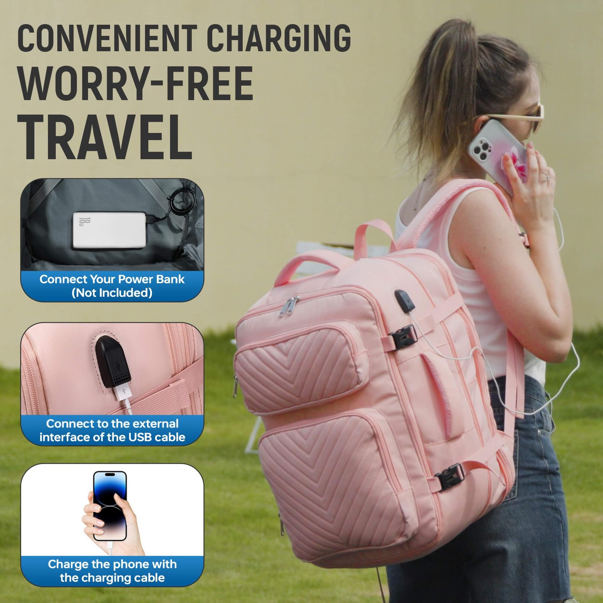 Custom Stylish Flight Extra Large Travel Luggage Backpack With Toiletry Bag Carry On Bag Fits 17.3 Inch Laptop Backpack