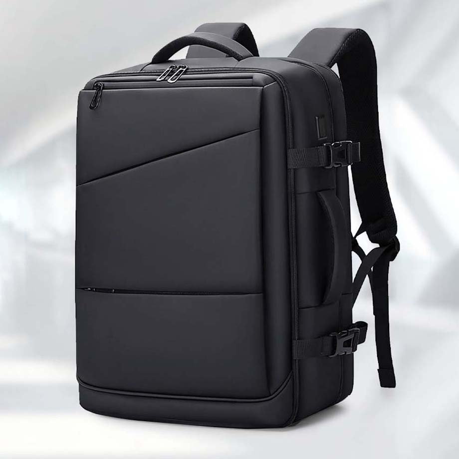 Waterproof oxford travel laptop USB rucksack bag custom logo black airplane business travel computer backpack