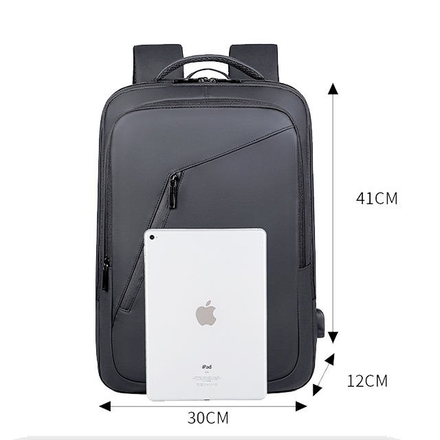 Large Capacity Business Laptop Backpack Men Fashionable Stylish Student Bag USB Feature Polyester Lining Outdoor Travel School