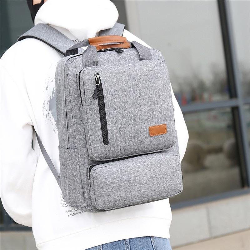 Stock Available Custom Durable Business Travel Waterproof Gray Oxford School Bag 15.6 Inch Teenager Laptop Backpack With USB