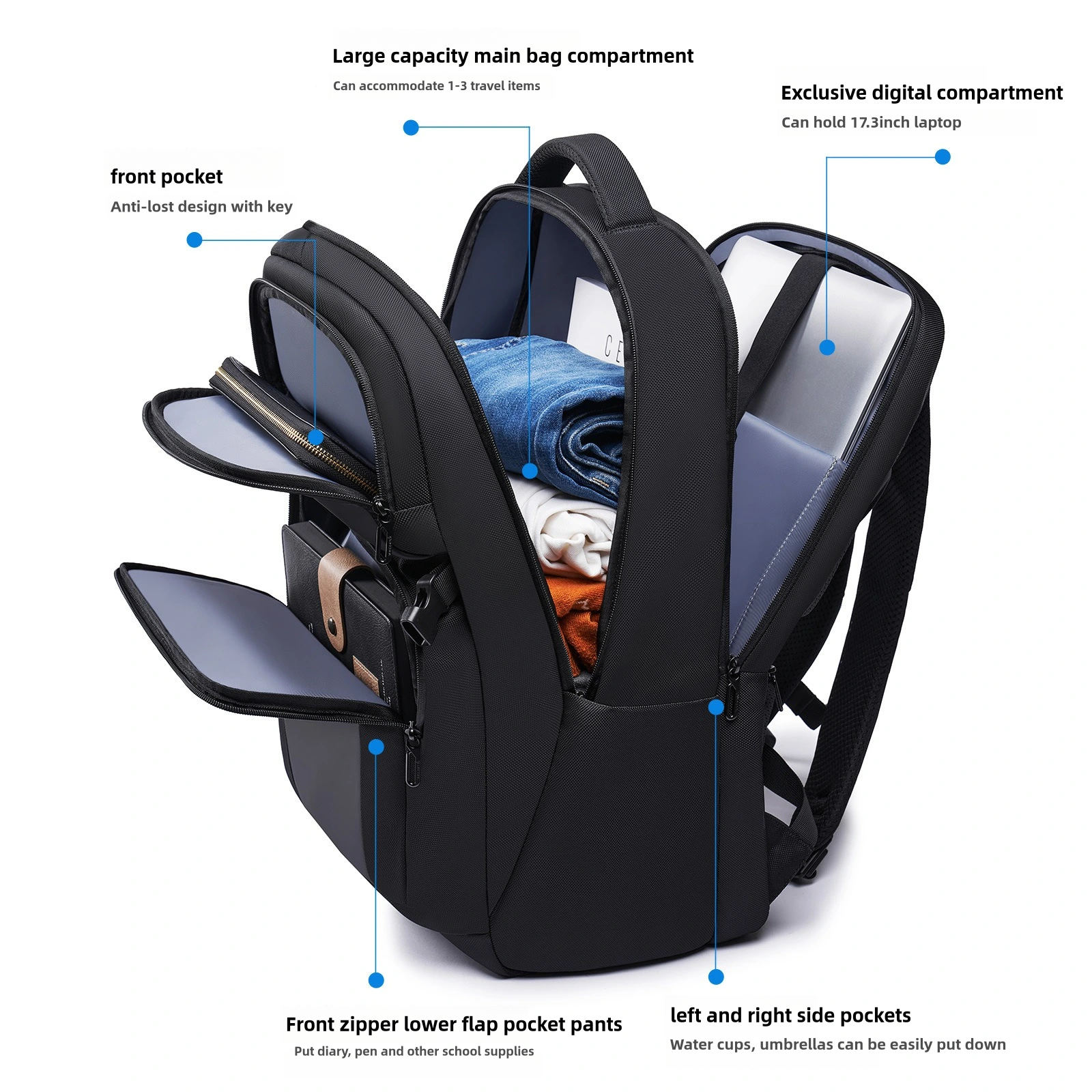 High Quality Large Capacity Large Backpack Business Laptop Backpack for Travel Casual Work.