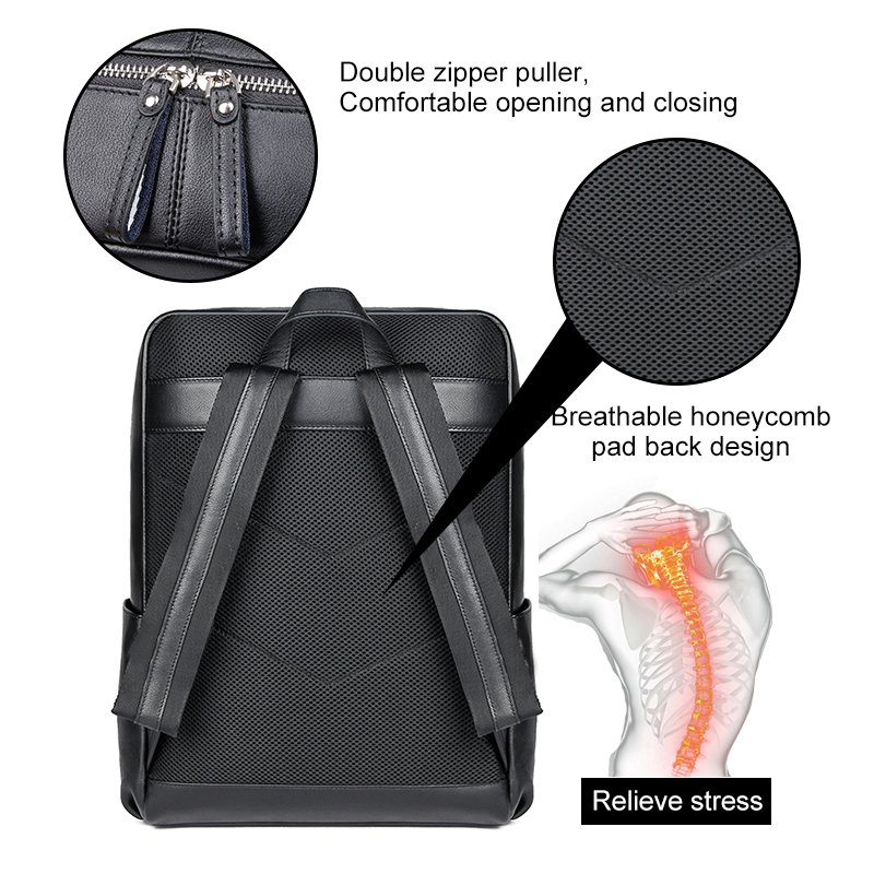 J.M.D Factory hot sell waterproof notebook wholesale mens 15.6 inch laptop bag travel custom school laptop leather backpack