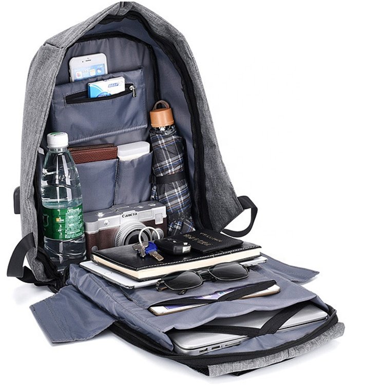 High Quality Stock Anti-theft Travel Computer Bag Polyester Waterproof Laptop Backpack