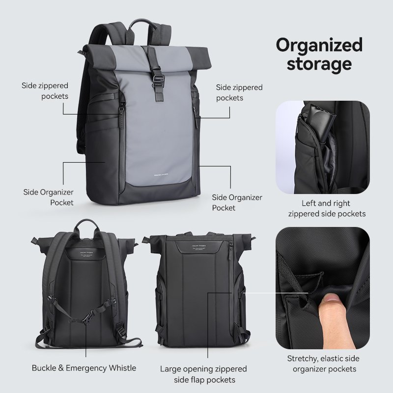 Mark Ryden Factory direct sale schoolbag computer bag custom logo men travel outdoor backpacks L_MR3807-B