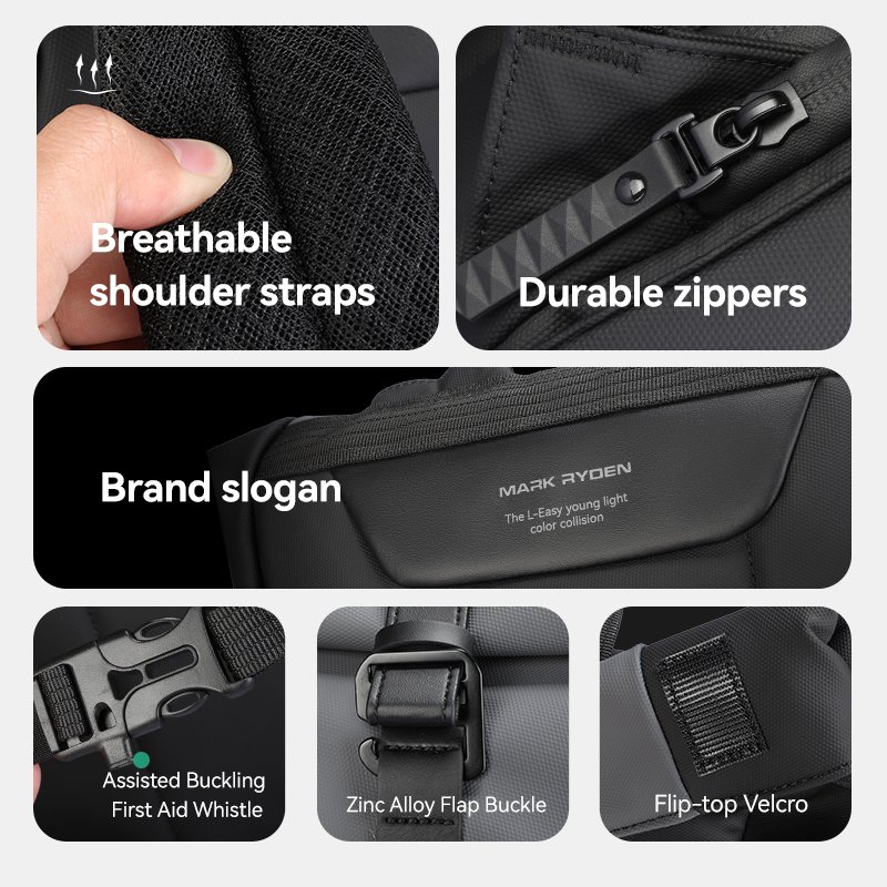 Mark Ryden Factory direct sale schoolbag computer bag custom logo men travel outdoor backpacks L_MR3807-B