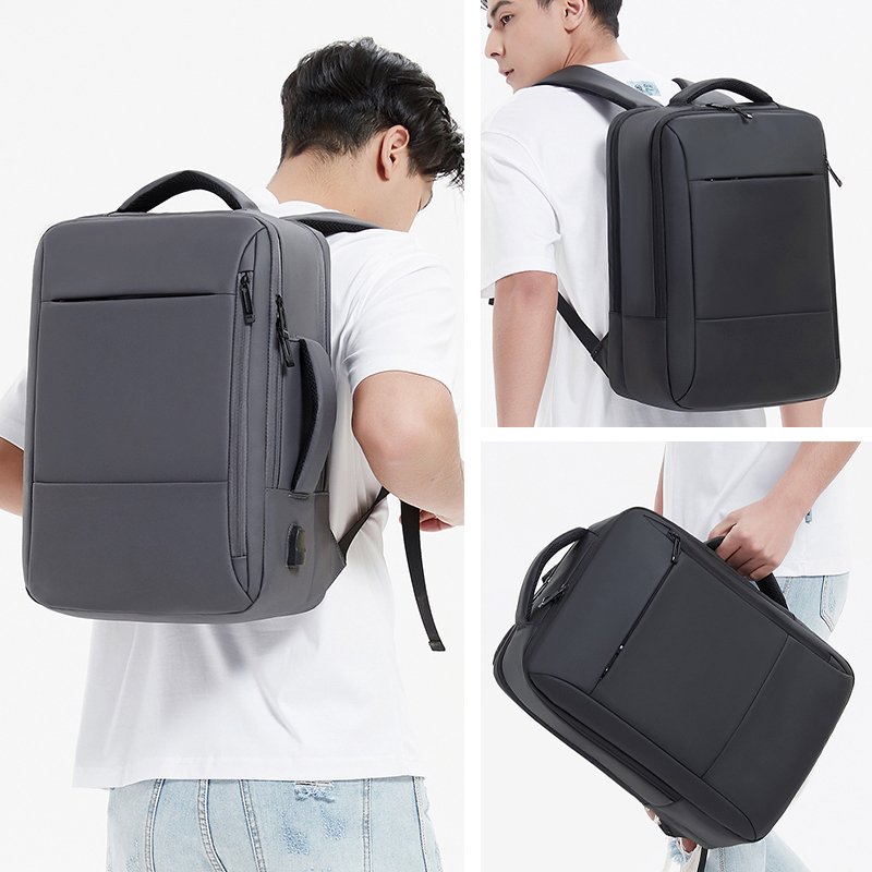 Simple fancy design business travel backpack rucksack 18'' inch USB backpack backbag knapsack bag for business travel