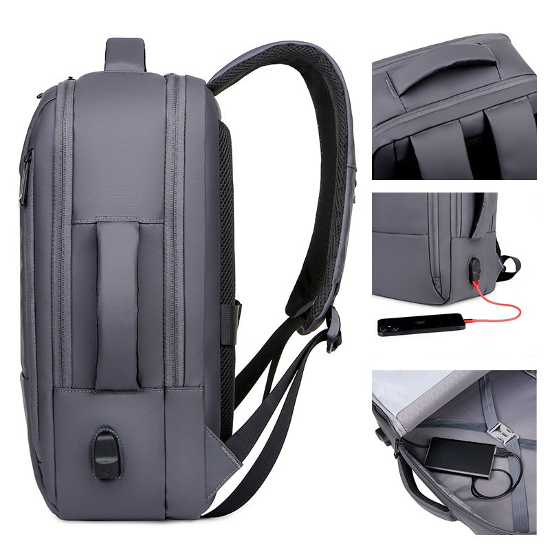Simple fancy design business travel backpack rucksack 18'' inch USB backpack backbag knapsack bag for business travel