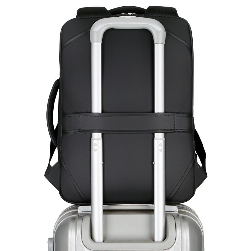 fashion simple laptop backpack anti-theft multiple function waterproof fabric large capacity business backpack