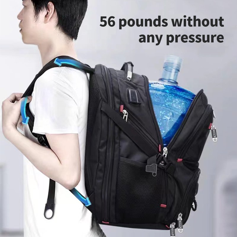 2024 Unisex Best Quality Swiss Knife Backpack Waterproof Laptop Backpack USB Port Zipper Closure Polyester Lining Travel Camping